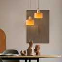 Modern Glass Pendant Light, E26 Hanging Light Fixture with Gold Metal Socket, Adjustable Cord Ceiling Lighting for Kitchen, Dining Room, and Bedroom (Orange), Green,striped
