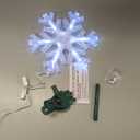 Dazzle Bright Snowflake Christmas Tree Topper, 9 inch Christmas Tree Topper Ornament with 15 White LED Lights, Lighted Tree Topper Christmas Decorations for Xmas Indoor Holiday Decor