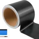 LZLRUN Free Tool Kit Light Black Satin Metallic Brushed Vinyl Tape DIY Roll for Black Out Chrome Delete Window Trim Door Trim (3Inches x 30Feet)