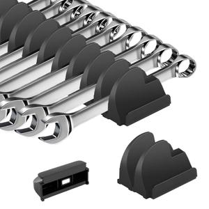 48PCS Tool Magnetic Wrench Organizer,Customizable Magnet Modular Tool Organizer for Tool Drawers - Wrench Rack with Metric & SAE Labels-Perfect Tool Storage Holder-Ideal Gift Choice -Black with Magnets