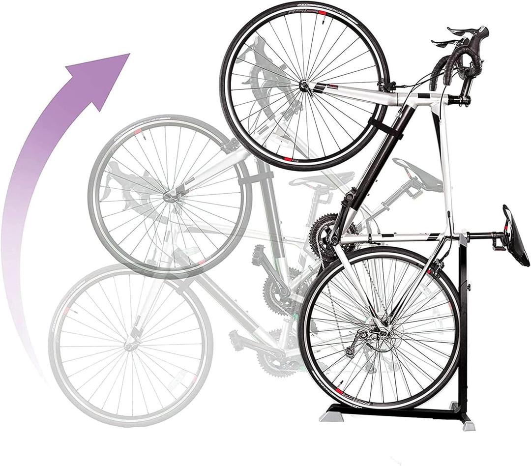 Bike Nook Bike Stand & Vertical Storage Rack - The Original Vertical Bicycle Floor Stand for Garage Storage, Indoor and Outdoor - Perfect Bike Accessories for Small Spaces with No Drilling