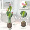 Artificial Cactus Plant Outdoor, 41 Tall UV-Resistant Fake Cacti Plants with Realistic Pads & Vibrant Fruits in Brown Pot, Faux Floor Plant for Indoor Home Living Room Foyer Porch Balcony