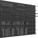 Peg Board Kit, Includes Pegboard and Accessories,with Hooks and Bins,Peg Board Wall Organizer for Office,Ornaments Display,Crafts Organization (129, Black)