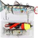 Electric Lures 3.5" USB Rechargeable LED Light Wobbler 4-Segement Multi Jointed Swimbait Hard Lures Fishing Tackle, 
Hybrid Striped Shad Specialty