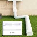 HomeBeyond Flexible Rain Gutter Downspout Extensions 21" to 60", Rainwater Drainage Diverter with Adapters and Screws, Heavy-Duty PE Drain Downspout Extender, Foundation Protection (2 Pack, White)