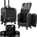 Stagiant Rolling Makeup Train Case, Professional Makeup Case, Travel Cosmetic Organizer Make Up Storage Bag for Makeup Artist, Hairstylist, Barbers, with 5 Toiletry Bags, Black