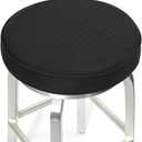 Shinnwa Bar Stool Cushions, Memory Foam Round Bar Stool Covers Cushion with Non-Slip Backing and Elastic,12", Black (12" (1 Count))