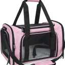 Soft Sided Carrier for Small Medium Cats Dogs,TSA Airline Approved Collapsible Travel Pet Carrier Medium Pink, 19.3"L x 11.3"W x 11.3"H