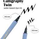 Kuretake ZIG Calligraphy Marker Pens, 24 Colors set, 2mm & 3.5mm Dual Tip Markers, for Writing & Hand Lettering, for Professional, Beginner, Water-based dye ink, Made in Japan