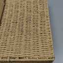 13x13x13 Storage Cube Bins Set of 4, Paper Rope Hand Woven Storage Basket with Handles, Collapsible Square Storage Cubes for Shelves, Wicker Shelf Baskets for Living Room Bedroom Organizing, Natural