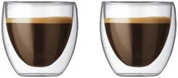 Bodum 2.5oz Pavina Double Wall High-Heat Borosilicate Glass, Set of 2, Clear