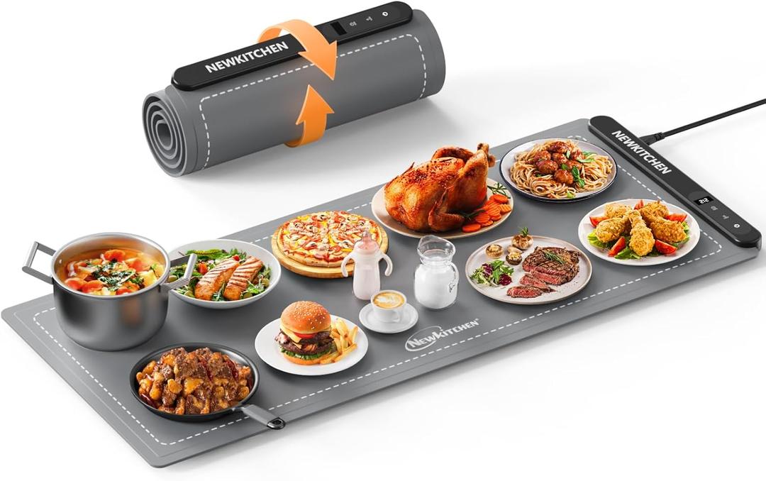 Warming Mat for Food, (XXL 36"x16") Food Warming Mat for Countertop Upgrade Graphene Fast Full Surface Heating -Versatile Food Warmer for Gatherings, Parties, Everyday Use (Dark Gray)