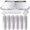 Hiorucet Grill Grease Tray Replacement Parts for Nexgrill 6 Burner 720-0896B, 720-0898, 720-0896X, 730-0898, 720-0896E, 720-0896C, 720-0898A, Adjustable 30"-36" Gas Grill Drip Pan, Heat Plate Shields.