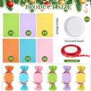 Acellegic 91 Pcs 20" Large Christmas Candy Ornaments Giant Christmas Candy Cane Hanging Ornaments with Ribbon Xmas Home Gift Tree New Year Party Supplies(Macaron Style)