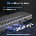 Acer 11 in 1 USB C HUB Multiport Adapter with 4K@60Hz HDMI, 2x10Gbps USB C, 2x5Gbps USB A, 100W PD Port, 1000Mbps Ethernet, 1080P VGA, SD/TF, Laptop Docking Station Dual Monitor for PC, Desktop