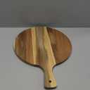 Dicunoy Acacia Wood Pizza Peel, 12" Round Charcuterie Board with Handle, Cutting Board Cheese Paddle Fruit Chopping Board Tray for Bread, Vegetables, RV, Camping (Large)