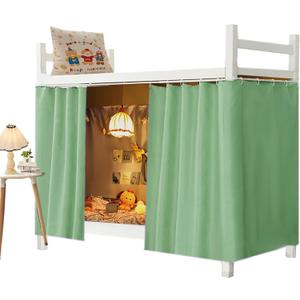 Dorm Home Bunk Nets Bed Curtains Cloth Bed Canopy Blackout Men Women Curtain Shading Nets Breathable Single Sleeper (Green, 1 Panel (45.3 * 78.7IN))