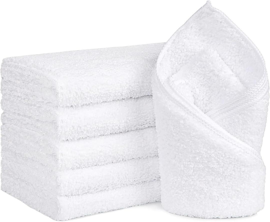 Orighty 6-Pack White Hand Towels - Quick Drying & Absorbent Microfiber Gym Towels 16x28 inches - Lightweight & Thin White Yoga Towel - Multi-Purpose Camping Towel for SPA, Hotel & Bathroom