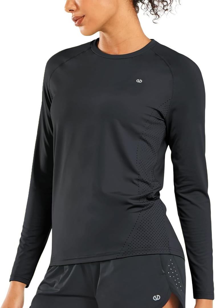 ALLZERO Rash Guard for Women UPF 50+ Long Sleeve Sun Shirts Quick Dry SPF Shirts for Workout Hiking Fishing (S)