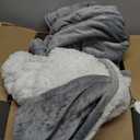 Heated Blanket King Size Electric Blanket 100''X90'' - Fast Heating Blanket Ultra Soft Sherpa, Dual Controllers with 5 Heat Levels & 10 Hrs Timer, Machine Washable Queen Heated Blanket(Gray)