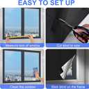 Blackout Window Cover, Upgraded Hook and Loop - Portable Shades No Residue and Longer Lasting, 100% Blackout Blinds for Window 79″ x 57″, Black Out Curtains for Bedroom and Baby Room 2m