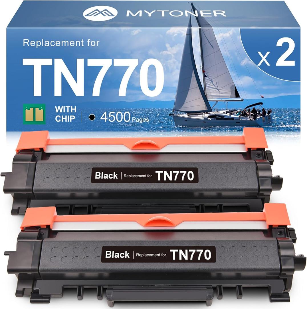 MYTONER Compatible Toner Replacement for Brother TN-770 TN770 Super High Yield Black Toner Cartridge for HL-L2370DW L2370DWXL MFC-L2750DW L2750DWXL Printer 4,500 Page, 2-Pack MYTONER Compatible Toner Replacement for Brother TN-770 TN770 Super High Yield Black Toner Cartridge for HL-L2370DW L2370DWXL MFC-L2750DW L2750DWXL Printer 4,500 Page, 2-Pack