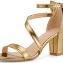 Reimferce Comfortable Block Heels for Women: 3.14" Stable Walk for Confidence on Wedding - Elegant Bow Ankle Strap & Cushioned Insole for Bride & Bridesmaids SIZE 42