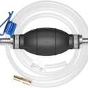 Gasoline Siphon Hose Pump,Gas Siphon Pump for Gasoline, Diesel, Water, Liquid,Portable Hand Fuel Transfer Pump with 10 Ft Siphon Hose