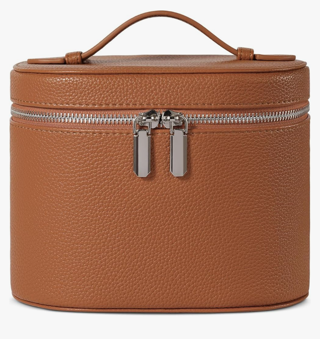 Makeup Bag, Travel Make up Case with Compartments and Handle, Portable Cosmetic Organizer Bags,Toiletry Bag for Women