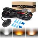 NAOEVO Wiring Harness 12FT, Specially Customized for NAOEVO 6 Modes LED Light Bar, 12V 40A Relay for Switching Between Different Modes -2 Leads