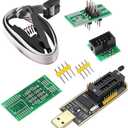 ABSOK SOIC8 SOP8 Flash Chip IC CH341A USB Programmer Flash BIOS Chip USB Programmer Module SB Programmer+SOP8 Clip+Adapter