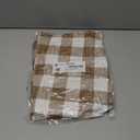 Smiry Round Picnic Tablecloth, Elastic Waterproof Fitted Vinyl Tablecloths for 57"-68" Tables, Flannel Backed Buffalo Plaid Table Cover for Dining, Camping, Outdoor, White and Brown