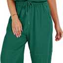 ANRABESS Jumpsuits for Women Casual Summer Sleeveless 2025 Romper One Piece Outfit Active Workout Lounge Jumpsuits Pockets (Large, Green)