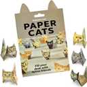 2 x DIY Paper Cat Origami Kit - 100 Sheets DIY Origami Paper to Fold 3D Cute Cats Figures,Fun Creative Art Project, Desk Decoration Handmade Paper Craft Kit Decoration & Gift for Pet Lovers (Cat 100PCS)