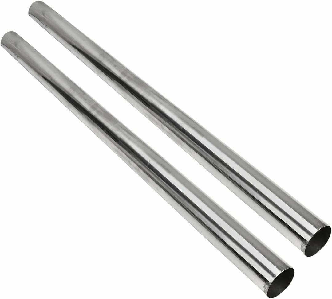 2.5 Inch Straight Pipe Stainless Steel T304 Tubing Piping 48 Inch Long 2.5" OD Tailpipe DIY Pipe, Pack of 2