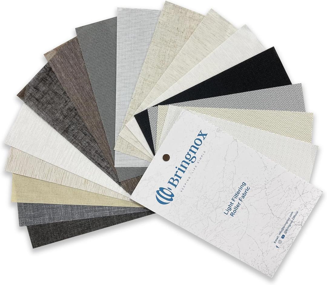 Bringnox Motorized Blinds with Remote,Light Filtering Smart Roller Blinds,Compatible with Google Home and Alexa Via HUB,50% Blackout Roller Shades for Home,Bedroom,Custom Size