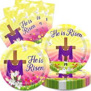 40Pcs Easter Party Plates and Napkins for 20 Guests - Easter Eggs Party Decorations for Kids Baby Shower Spring Birthday Supplies, (Pack Of 2)