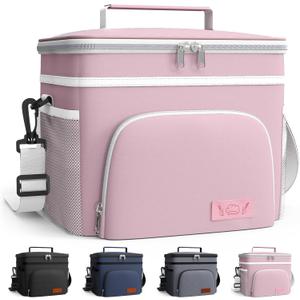 HOTOR Insulated Lunch Box for Men & Women - Leak-Proof Cooler Lunch Bag with 4 Pockets, Adjustable Strap, Ideal for Work, Picnic, Travel - Medium, Light Pink, 10.2"6.9"8.5" HOTOR Insulated Lunch Box for Men & Women - Leak-Proof Cooler Lunch Bag with 4 Pockets, Adjustable Strap, Ideal for Work, Picnic, Travel - Medium, Light Pink, 10.2"6.9"8.5"
