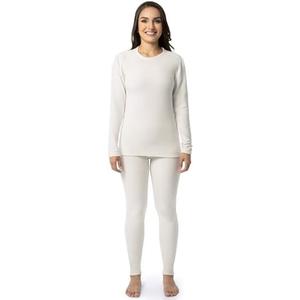 Fruit of the Loom womens Stretch Fleece Lined Thermal Long Johns Underwear Set, Size 2XL