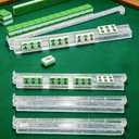 Non-Slip Mahjong Racks with Pushers - Set of 4 Pack Clear Acrylic Racks with Beautiful Silver Glitter, American Mahjong Tile Racks Accessories, Gift-Ready Mahjong Gifts (Clear)