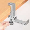Foldable Headphone Stand Hanger Holder, Universal Headphone Clamp Hook, Under Desk, Save Space, Aluminum, Platinum Silver