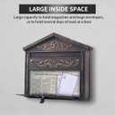 Yoocabinet Mailbox Wall Mount,Large Capacity Locking Mailbox for Outside, Rust-Proof Aluminum Hanging Secured Postbox, Security Key Drop Box,15.35 "x 16.14 "x3.54 Retro Bird