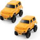 Construction Race Cars Accessories for Kids - 2-Pack Engineering Electric Toy Cars, Birthday Gifts for 3 4 5 6 7 Year Old Boys, Compatible with Construction Race Car Track Set