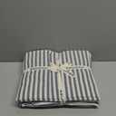 MooMee Striped Duvet Cover Set 100% Washed Cotton Linen Like Textured Breathable Durable Soft Comfy (Dark Grey White Classic Stripes, Queen 90"x90")