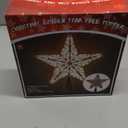 JOIEDOMI 9 inch Silver PVC Star Christmas Tree Topper, with 10 Warm White Light Glitter Swirl Battery Powered Indoor Decorations for Home Holiday Xmas Party