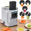 5 in 1 Electric Vegetable Chopper, Commercial Vegetable Dicer | Stainless Steel Automatic Shredded, Veggie Cutter with Slicing Shredding Dicing Striping, for Onion Potato Cabbage Fruit