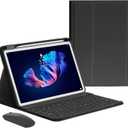 Keyboard Case Mouse for iPad Pro 11 inch (M5/M4, 2025/2024) Case with Mouse and Magnetically Detachable Color Keyboard Cover,Black