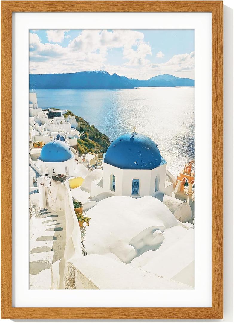 Axeman 13x19 Poster Frame, Solid Teak Wood Tempered Glass, Teak