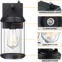 LONEDRUID 2 Pack Dusk to Dawn Sensor Outdoor Wall Sconce Lighting Black Exterior Porch Lantern Waterproof Outside Garage Light Fixtures Wall Mount for House Patio Entryway