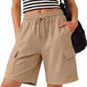 Girls' Cargo Bermuda Knee Length Short (Beige)